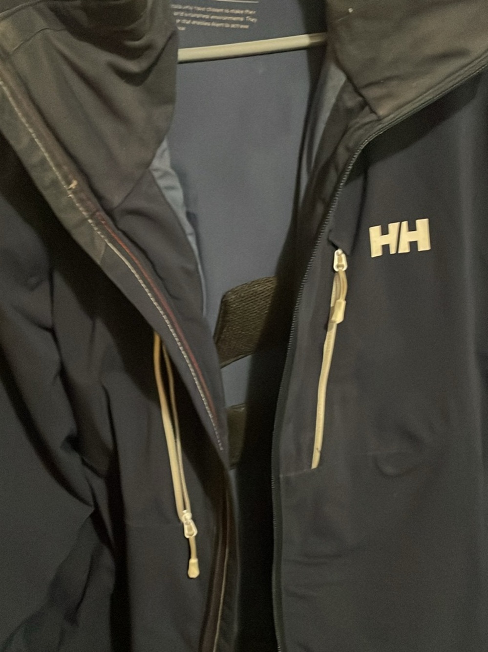 Helly Hansen Navy Blue Men's Waterproof Raincoat with White Accents
